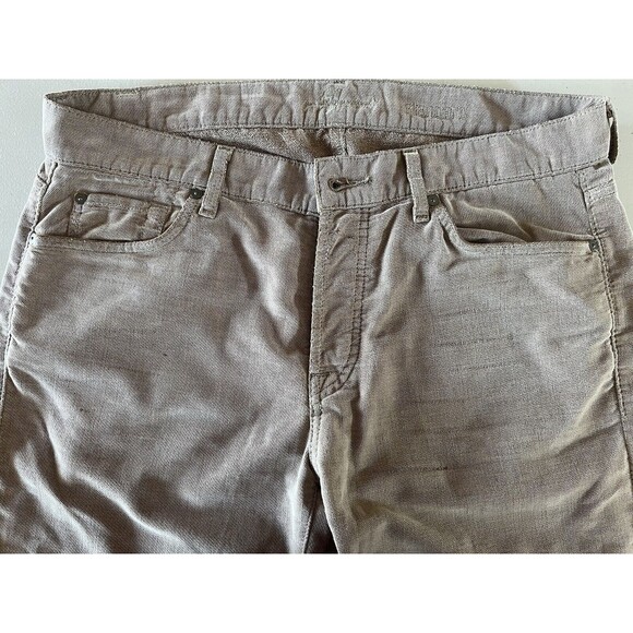 7 For All Mankind Jeans Men's 34 Standard Soft Button Tan Beige Measures 36x33 - Picture 7 of 11